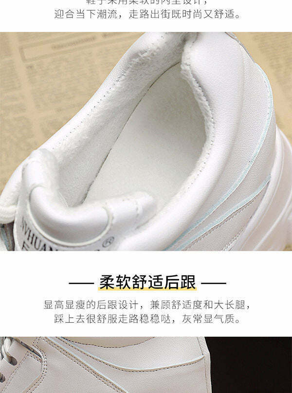 Y2Egirl Beige Platform Sneakers - Y2K Summer, 90s Grunge, Retro Hip Hop, Y2K Party Outfits