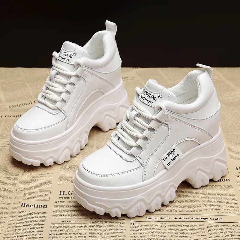 Y2Egirl Beige Platform Sneakers - Y2K Summer, 90s Grunge, Retro Hip Hop, Y2K Party Outfits