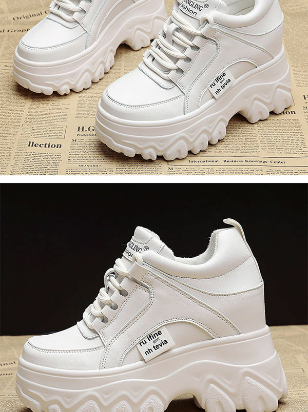 Y2Egirl Beige Platform Sneakers - Y2K Summer, 90s Grunge, Retro Hip Hop, Y2K Party Outfits