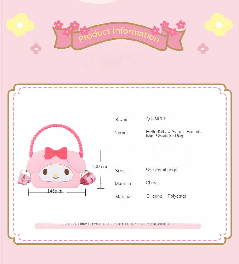 Y2K & 90s Fashion Hello Kitty & Sanrio Friends Mini Shoulder Bag - Q UNCLE x SANRIO