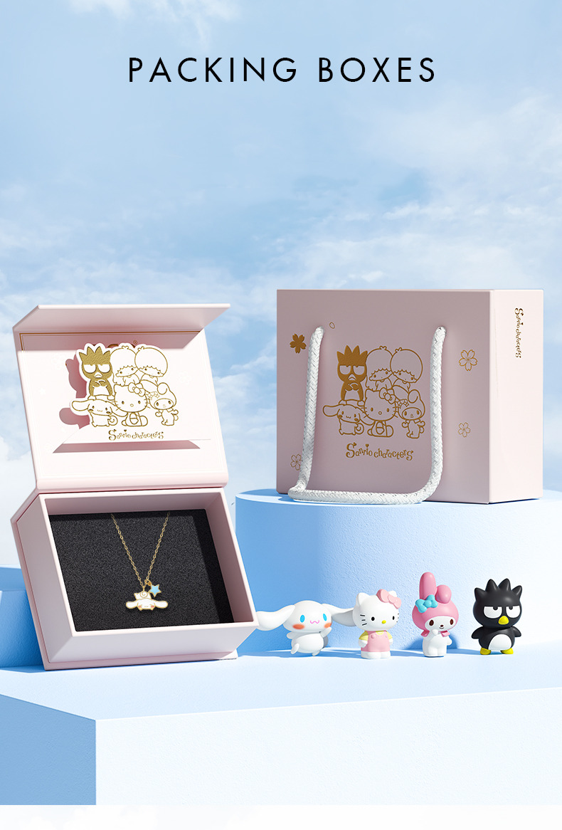 Y2K & 90s Grunge My Melody & Cinnamoroll 925 Sterling Silver Necklace - Tide Color x SANRIO