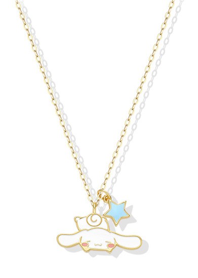 Y2K & 90s Grunge My Melody & Cinnamoroll 925 Sterling Silver Necklace - Tide Color x SANRIO