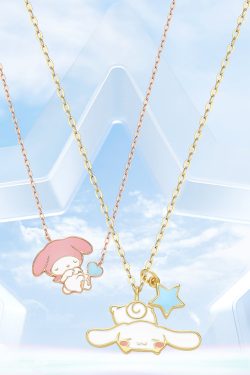 Y2K & 90s Grunge My Melody & Cinnamoroll 925 Sterling Silver Necklace - Tide Color x SANRIO