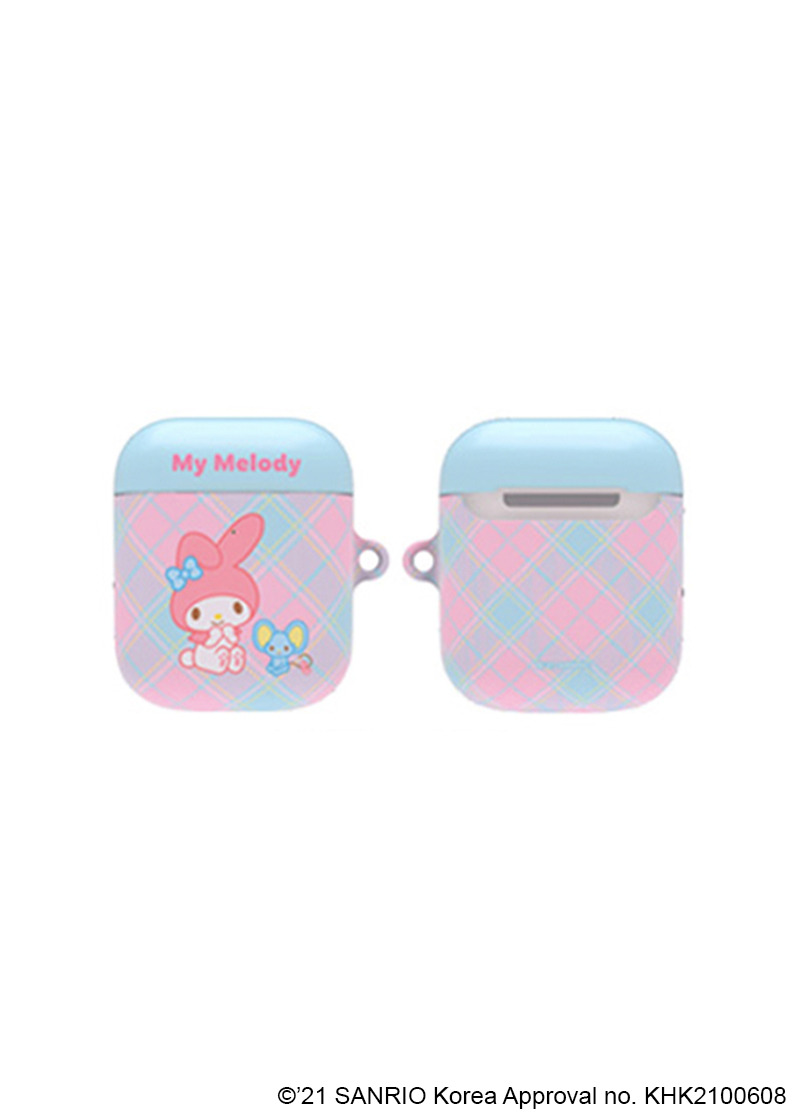 Y2K & 90s Hello Kitty Argyle AirPods Case Cover & Keychain - SANRIO Korea Retro Fashion