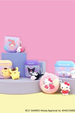 Y2K & 90s Hello Kitty Argyle AirPods Case Cover & Keychain - SANRIO Korea Retro Fashion