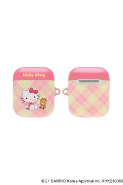 Y2K & 90s Hello Kitty Argyle AirPods Case Cover & Keychain - SANRIO Korea Retro Fashion