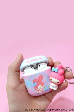 Y2K & 90s Hello Kitty Argyle AirPods Case Cover & Keychain - SANRIO Korea Retro Fashion