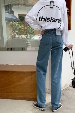 Y2K 90s Grunge 3D Letter Print Jeans - Retro Summer Outfits, Hip Hop Fashion, Y2K Style