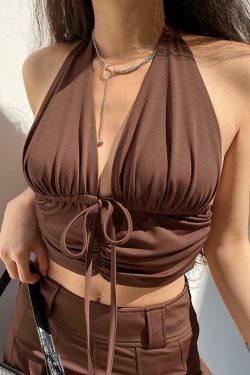 Y2K Aesthetic Beach Crop Top - Retro 90s Grunge Summer Outfit, Y2K Party & Club Fashion