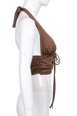 Y2K Aesthetic Beach Crop Top - Retro 90s Grunge Summer Outfit, Y2K Party & Club Fashion
