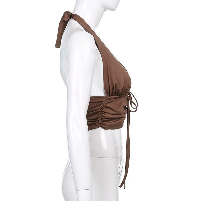 Y2K Aesthetic Beach Crop Top - Retro 90s Grunge Summer Outfit, Y2K Party & Club Fashion
