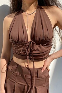 Y2K Aesthetic Beach Crop Top - Retro 90s Grunge Summer Outfit, Y2K Party & Club Fashion