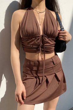 Y2K Aesthetic Beach Crop Top - Retro 90s Grunge Summer Outfit, Y2K Party & Club Fashion