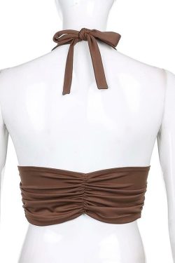 Y2K Aesthetic Beach Crop Top - Retro 90s Grunge Summer Outfit, Y2K Party & Club Fashion