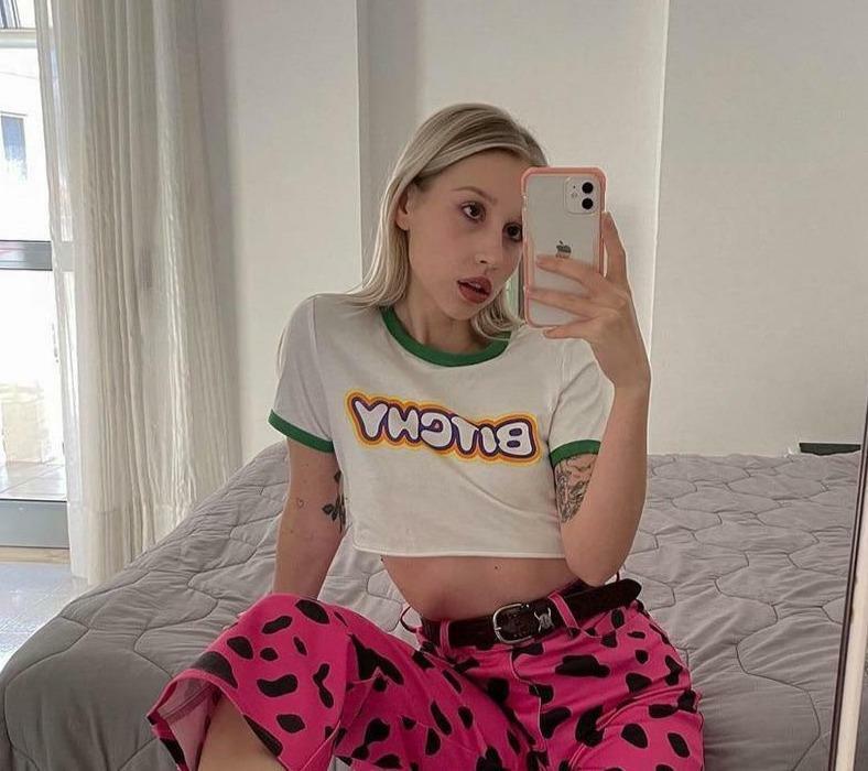 Y2K Aesthetic Letter Print Tee - Retro 90s Grunge, Summer Y2K Outfits, Baby Tees Y2K