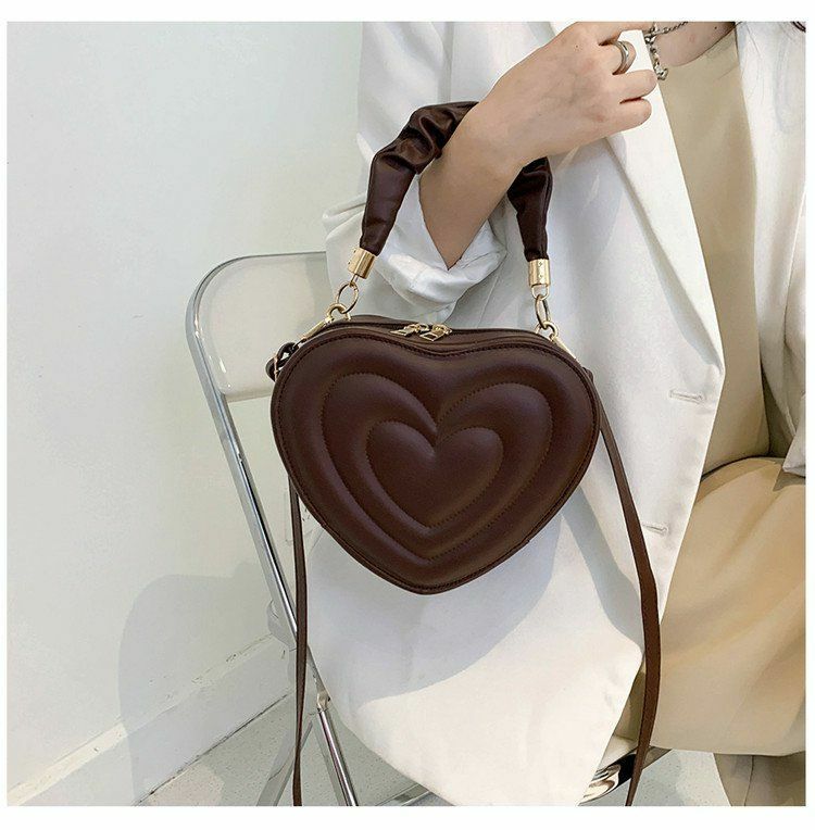 Y2K Aesthetic Retro Vintage Heart Shoulder Bag - 90s Grunge, Y2K Summer, Pastel Goth
