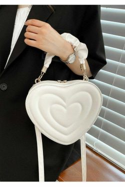 Y2K Aesthetic Retro Vintage Heart Shoulder Bag - 90s Grunge, Y2K Summer, Pastel Goth