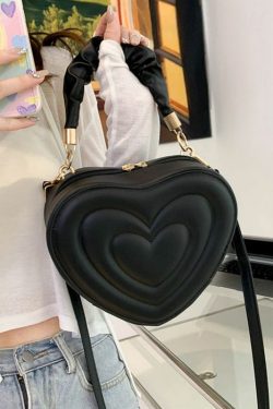 Y2K Aesthetic Retro Vintage Heart Shoulder Bag - 90s Grunge, Y2K Summer, Pastel Goth