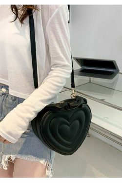 Y2K Aesthetic Retro Vintage Heart Shoulder Bag - 90s Grunge, Y2K Summer, Pastel Goth