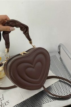 Y2K Aesthetic Retro Vintage Heart Shoulder Bag - 90s Grunge, Y2K Summer, Pastel Goth