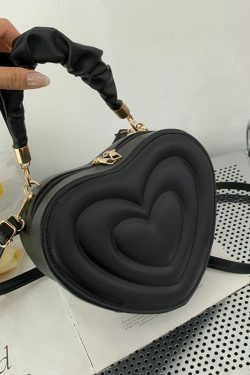 Y2K Aesthetic Retro Vintage Heart Shoulder Bag - 90s Grunge, Y2K Summer, Pastel Goth