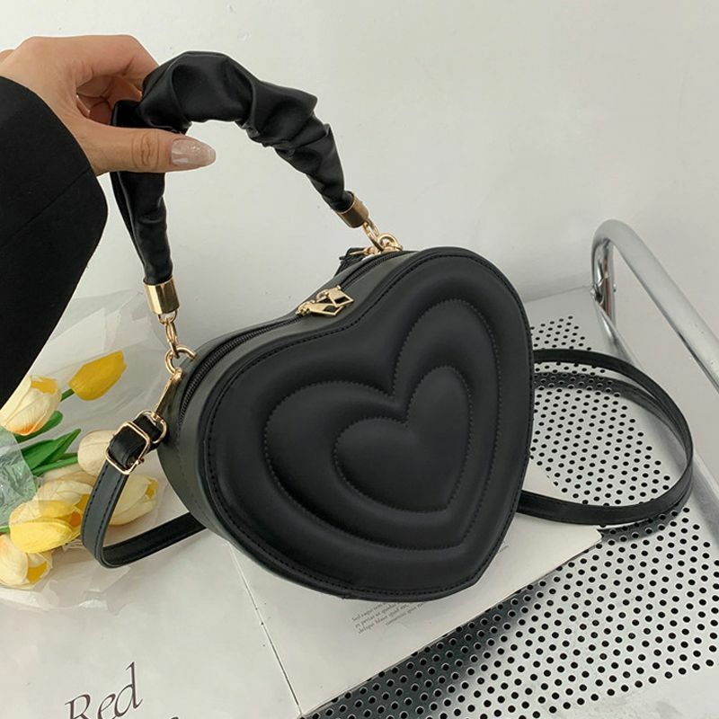 Y2K Aesthetic Retro Vintage Heart Shoulder Bag - 90s Grunge, Y2K Summer, Pastel Goth