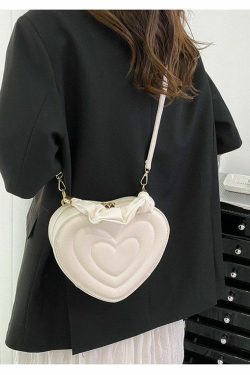 Y2K Aesthetic Retro Vintage Heart Shoulder Bag - 90s Grunge, Y2K Summer, Pastel Goth