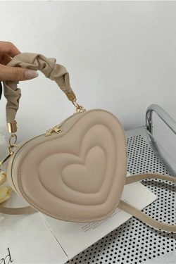 Y2K Aesthetic Retro Vintage Heart Shoulder Bag - 90s Grunge, Y2K Summer, Pastel Goth