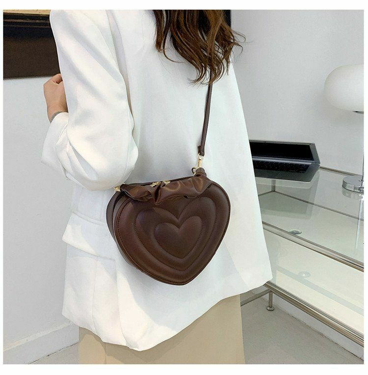 Y2K Aesthetic Retro Vintage Heart Shoulder Bag - 90s Grunge, Y2K Summer, Pastel Goth