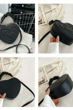 Y2K Aesthetic Retro Vintage Heart Shoulder Bag - 90s Grunge, Y2K Summer, Pastel Goth