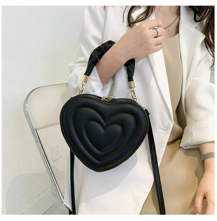 Y2K Aesthetic Retro Vintage Heart Shoulder Bag - 90s Grunge, Y2K Summer, Pastel Goth