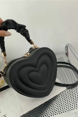 Y2K Aesthetic Retro Vintage Heart Shoulder Bag - 90s Grunge, Y2K Summer, Pastel Goth