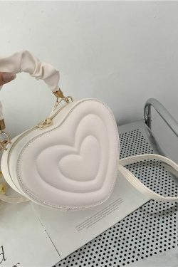 Y2K Aesthetic Retro Vintage Heart Shoulder Bag - 90s Grunge, Y2K Summer, Pastel Goth