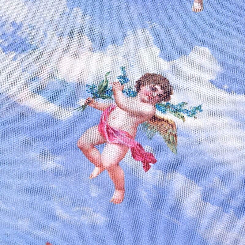 Y2K Angelic Sleeved Crop Top - Retro 90s Grunge, Summer Party, Pastel Goth, Popstar Outfit
