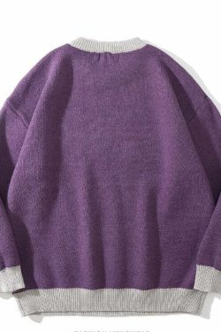 Y2K Anime Girl Knitted Sweater - Harajuku Grunge 90s Fashion, Retro Y2K Summer Outfits
