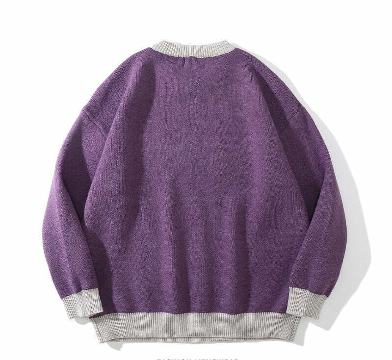 Y2K Anime Girl Knitted Sweater - Harajuku Grunge 90s Fashion, Retro Y2K Summer Outfits