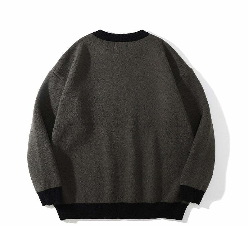 Y2K Anime Girl Knitted Sweater - Harajuku Grunge 90s Fashion, Retro Y2K Summer Outfits