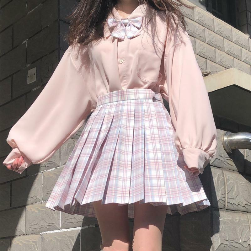 Y2K Asymmetric Hem Lantern Sleeve Shirt - Retro 90s Grunge, Summer Y2K Outfits, Pastel Goth