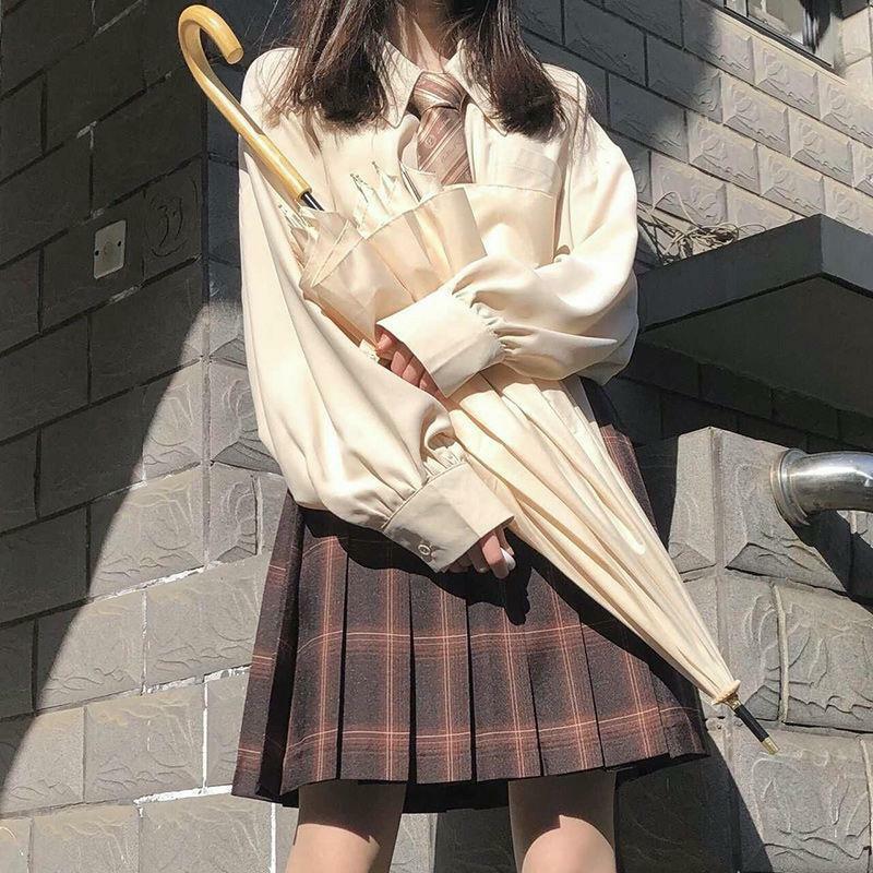 Y2K Asymmetric Hem Lantern Sleeve Shirt - Retro 90s Grunge, Summer Y2K Outfits, Pastel Goth