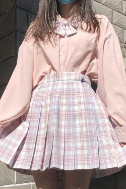 Y2K Asymmetric Hem Lantern Sleeve Shirt - Retro 90s Grunge, Summer Y2K Outfits, Pastel Goth