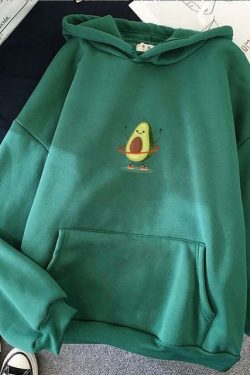 Y2K Avocado Hoodie - Retro 90s Grunge, Summer Y2K Outfits, Pastel Goth, Y2K Club &