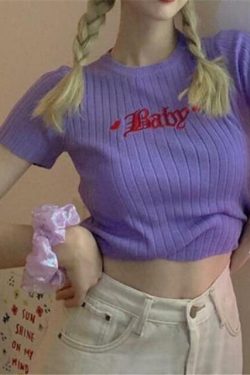 Y2K Baby Crop Top - Retro 90s Grunge, Summer Outfits, Pastel Goth, Hip Hop Fashion