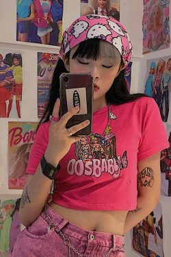 Y2K Baby Crop Top - Retro 90s Grunge, Summer Y2K Outfits, Pastel Goth, Y2K Club Fashion