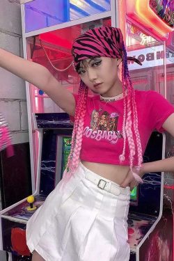 Y2K Baby Crop Top - Retro 90s Grunge, Summer Y2K Outfits, Pastel Goth, Y2K Club Fashion