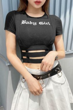 Y2K Baby Girl Crop Top - 90s Grunge, Retro Summer, Pastel Goth, Hip Hop, Party & Club Outfits