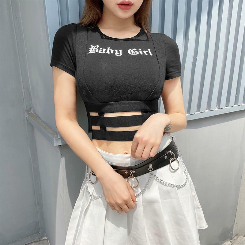 Y2K Baby Girl Crop Top - 90s Grunge, Retro Summer, Pastel Goth, Hip Hop, Party & Club Outfits