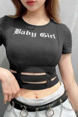 Y2K Baby Girl Crop Top - 90s Grunge, Retro Summer, Pastel Goth, Hip Hop, Party & Club Outfits