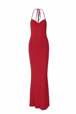 Y2K Backless Maxi Dress - 90s Grunge, Retro Summer, Party & Club Outfits for Women