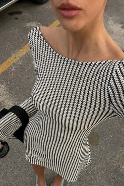 Y2K Backless Mini Dress - 90s Grunge, Retro Summer Outfit, Y2K Party & Club Fashion