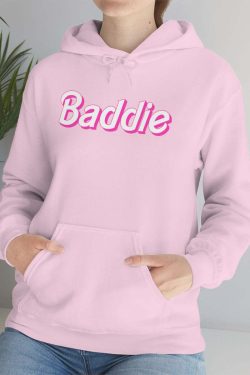 Y2K Baddie Barbie Hooded Sweatshirt - Retro 90s Grunge, Y2K Summer, Pastel Goth, Y2